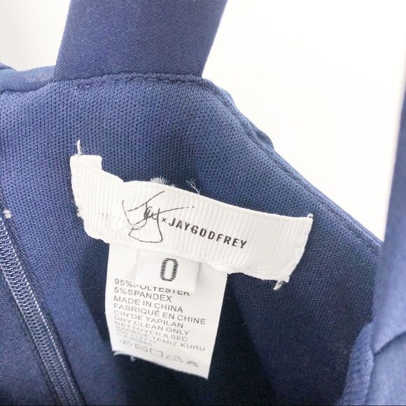 Jay Godfrey Oliver Cold ShoulderJumpsuit Navy 0 - Picture 5 of 6